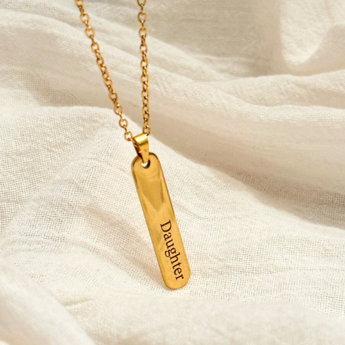 Gold Flat Pendant Necklace