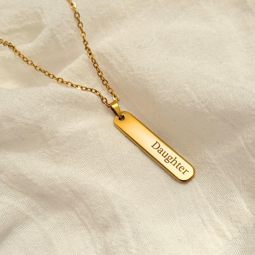 Gold Flat Pendant Necklace