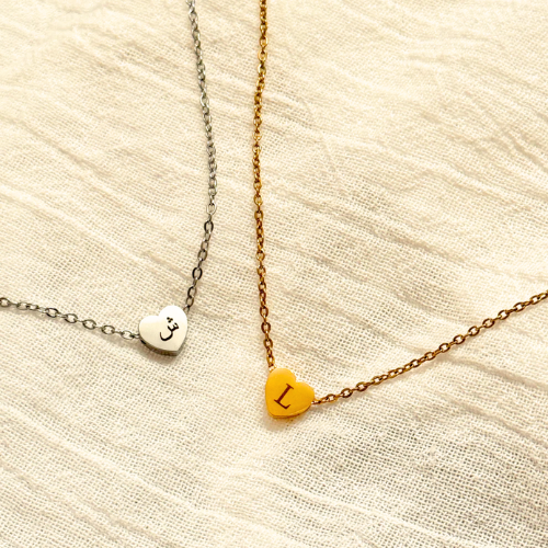 Minimalist Initial Heart Necklace